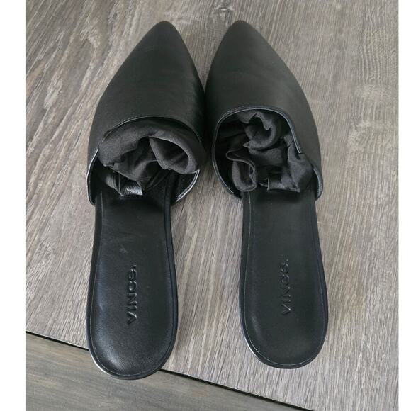 New Vince Cruise Pointed Ankle Tie Leather Flats Size 10 - Picture 4 of 8